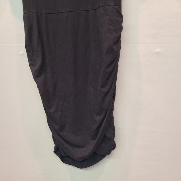 Athleta Dress Seeker Black Short Sleeve Mini Womens Extra Small Ruched Stretch - Picture 4 of 10
